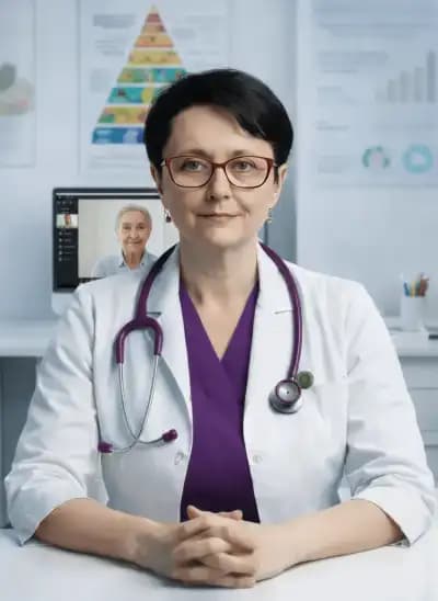 Dr. Petrache oferind consultații medicale online